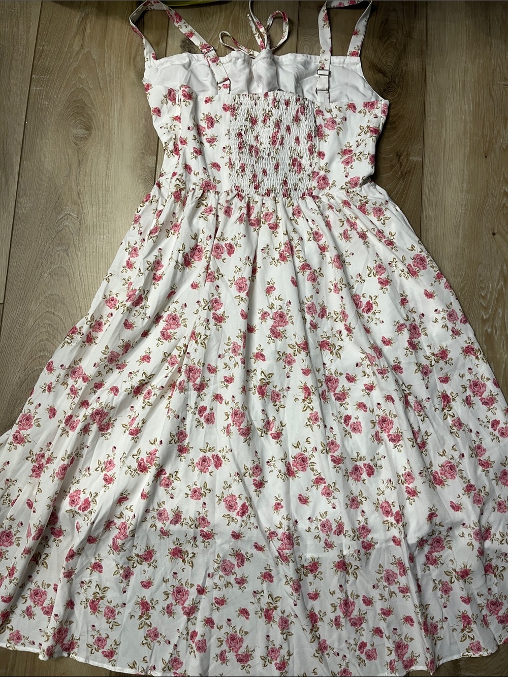 Scarlet Darkness Floral Milkmaid Cottagecore Pin-up Boho Midi Dress Size M NEW - Picture 7 of 8